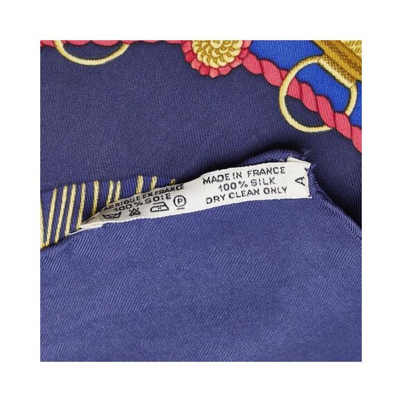 Pre Loved Hermes Blue Poste et Cavalerie Silk Scarf - A Condition - Picture 5 of 6